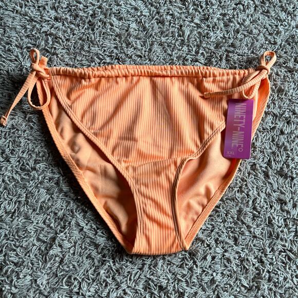 NWT! Juniors' Ninety-Nine° Tunnel Side-Tie Orange Bikini Bottoms Size XXL - Picture 6 of 6